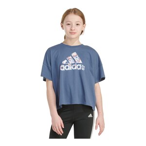 adidas Girls' All Over Print Loose Boxed Graphic T Shirt