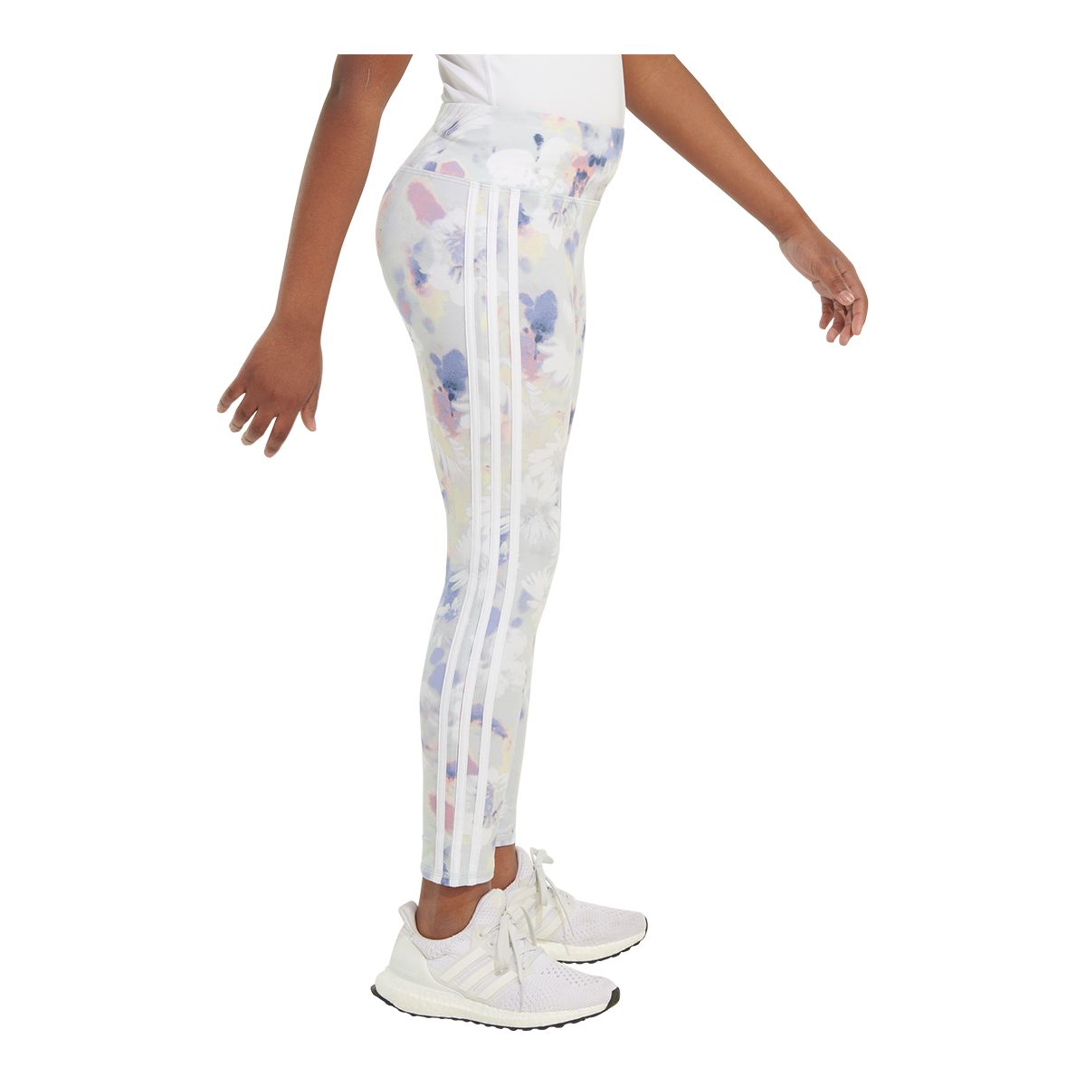 adidas Girls' 3-Stripe All Over Print Leggings