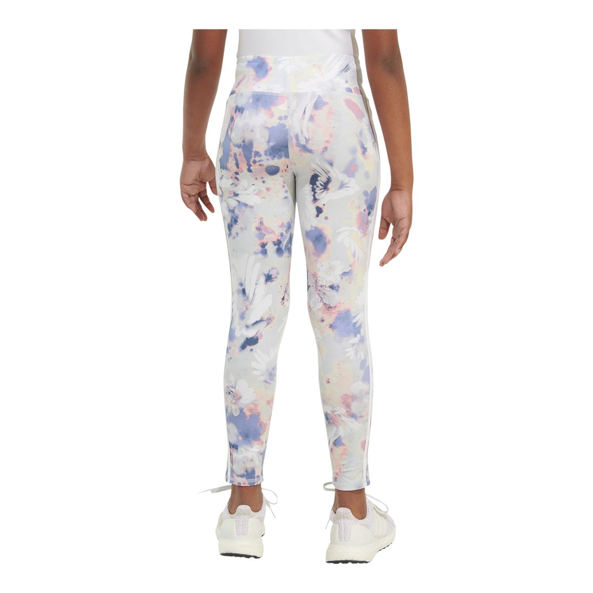 adidas Girls' 3-Stripe All Over Print Leggings