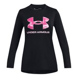 Under Armour Girls' Tech Big Logo Print Fill Long Sleeve T Shirt Front_Flat