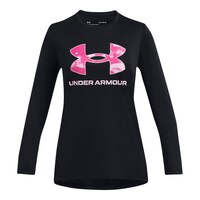 Under Armour Girls' Tech Big Logo Print Fill Long Sleeve T Shirt Front_Flat