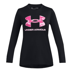 Under Armour Girls' Tech Big Logo Print Fill Long Sleeve T Shirt