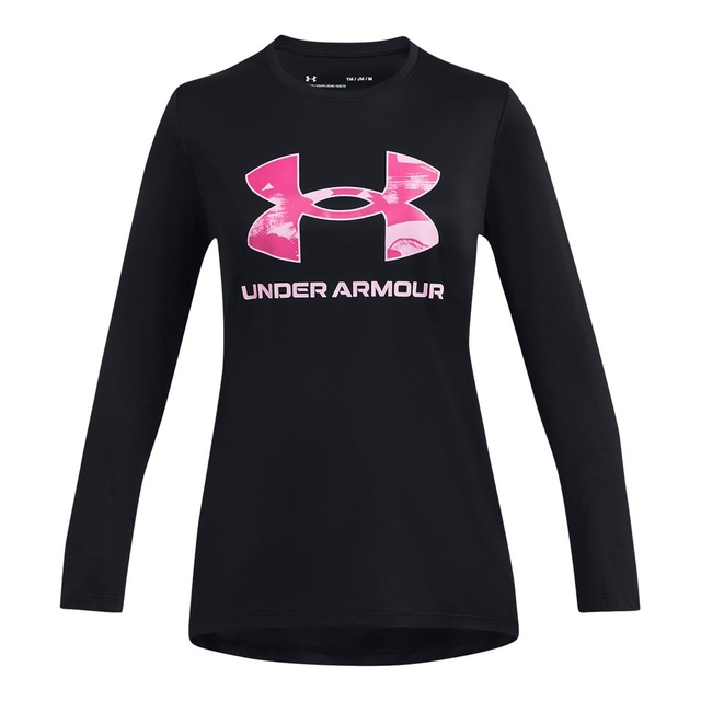 Under Armour Girls' Tech Big Logo Print Fill Long Sleeve T Shirt