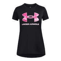 Under Armour Girls' Tech Print Big Logo T Shirt Front_Flat