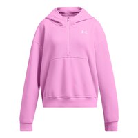 Under Armour Girls' Rival Fleece Textured 1/2 Zip Hoodie Front_Flat