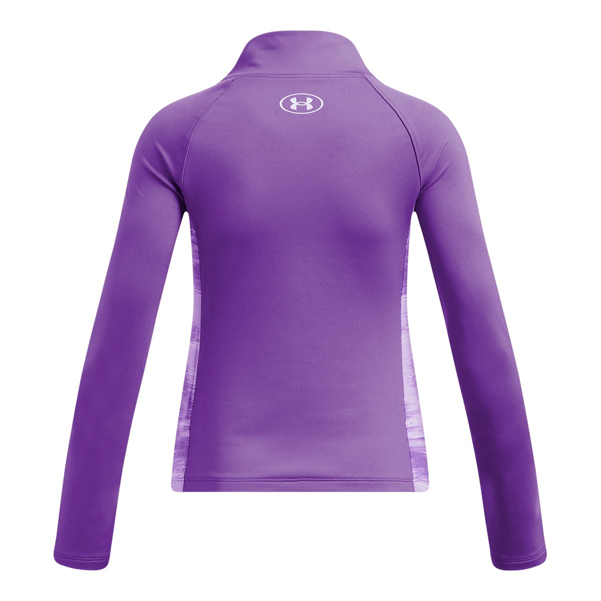 Under Armour Girls' CW Print Panel Mock Long Sleeve Baselayer Top