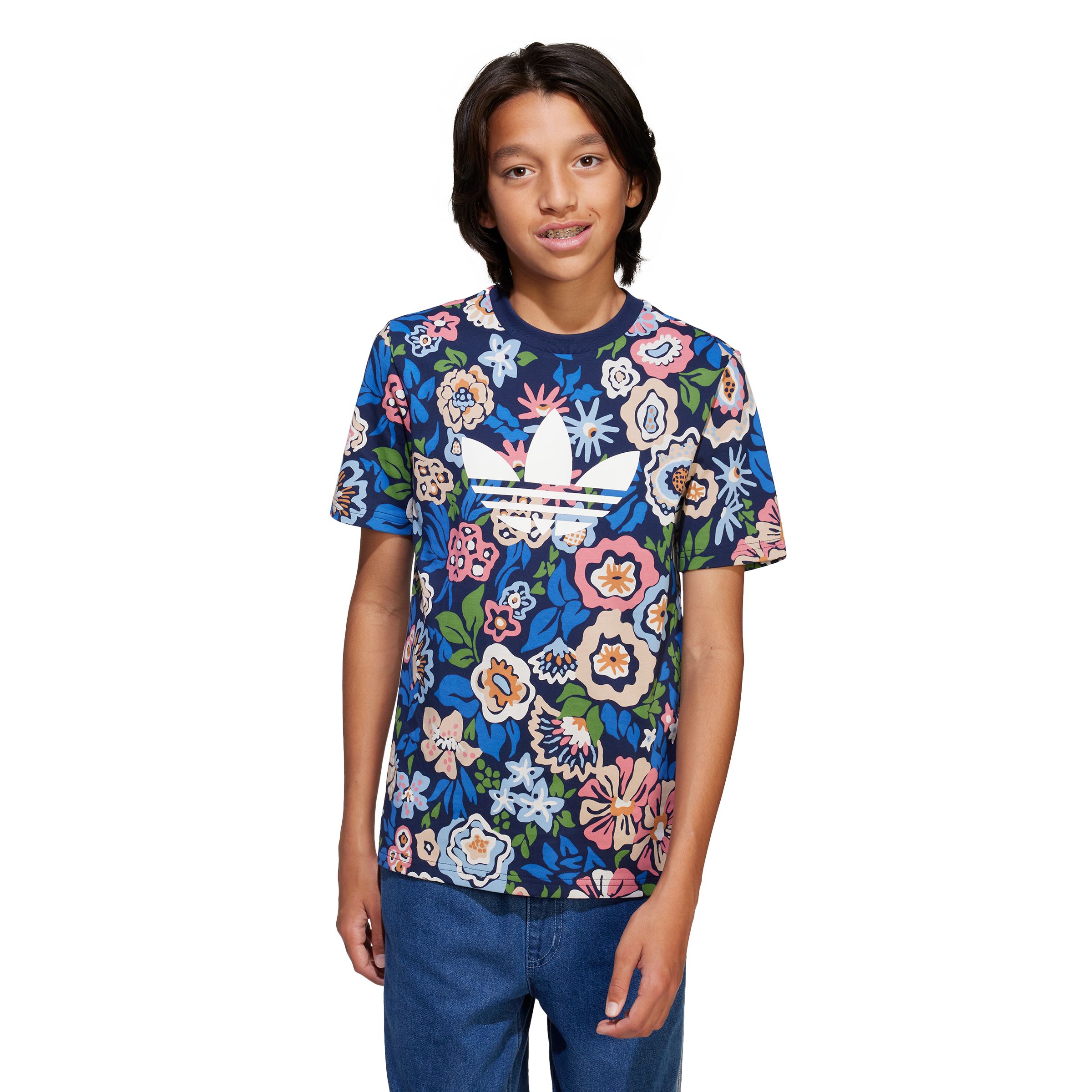 adidas Originals Girls' Night Flower T-Shirt