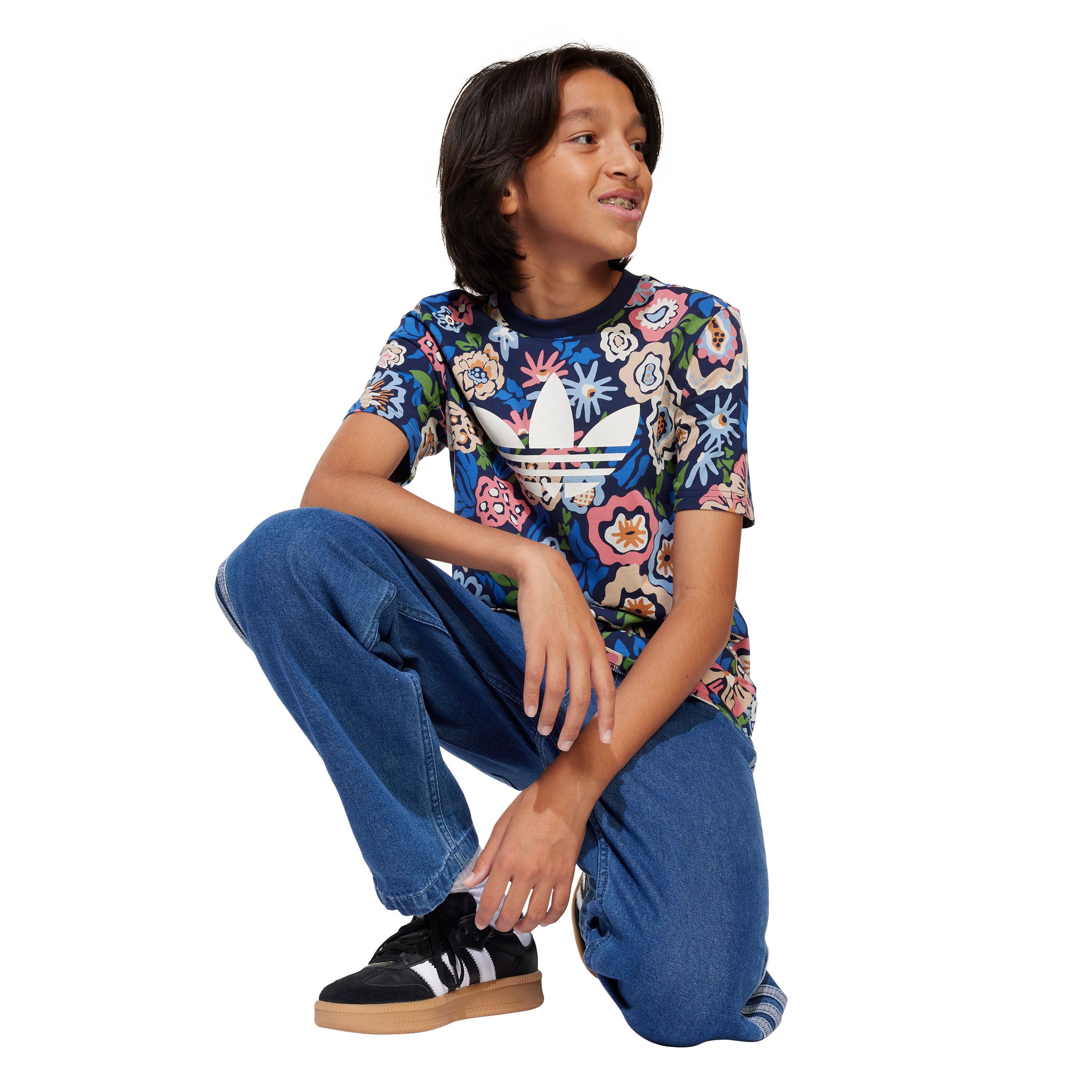 adidas Originals Girls' Night Flower T-Shirt