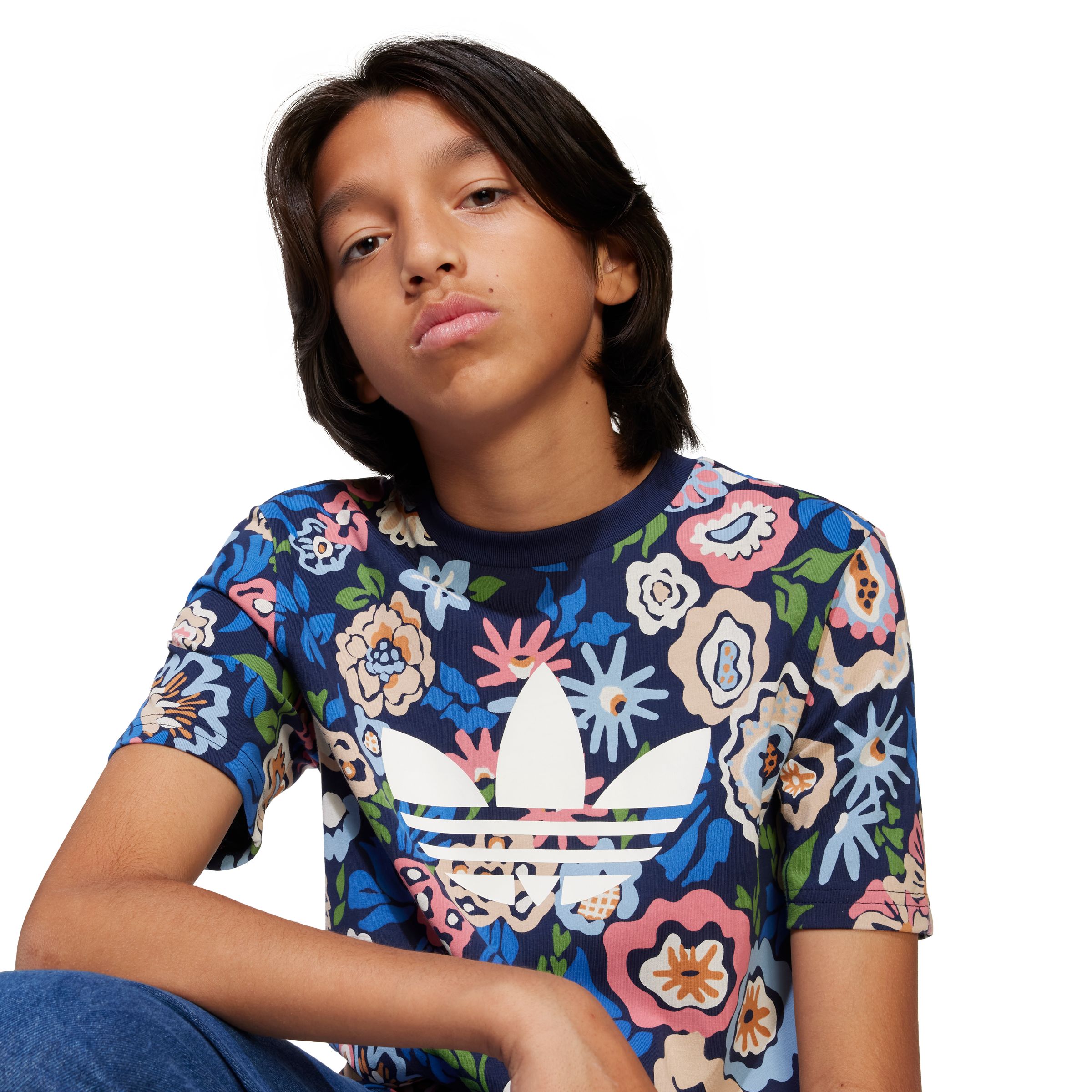 adidas Originals Girls' Night Flower T-Shirt