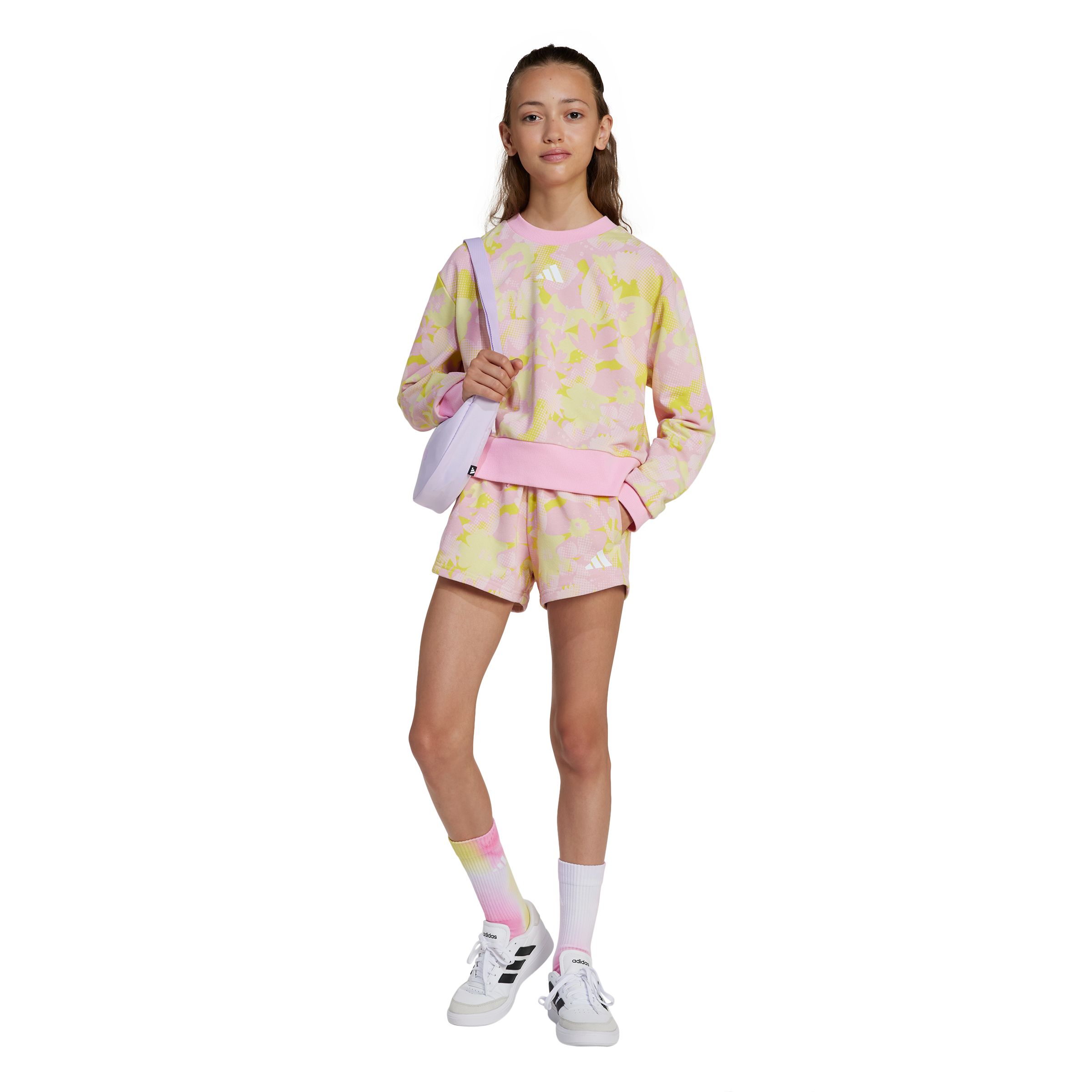 adidas Junior Girls' French Terry Flower Sweatshirt