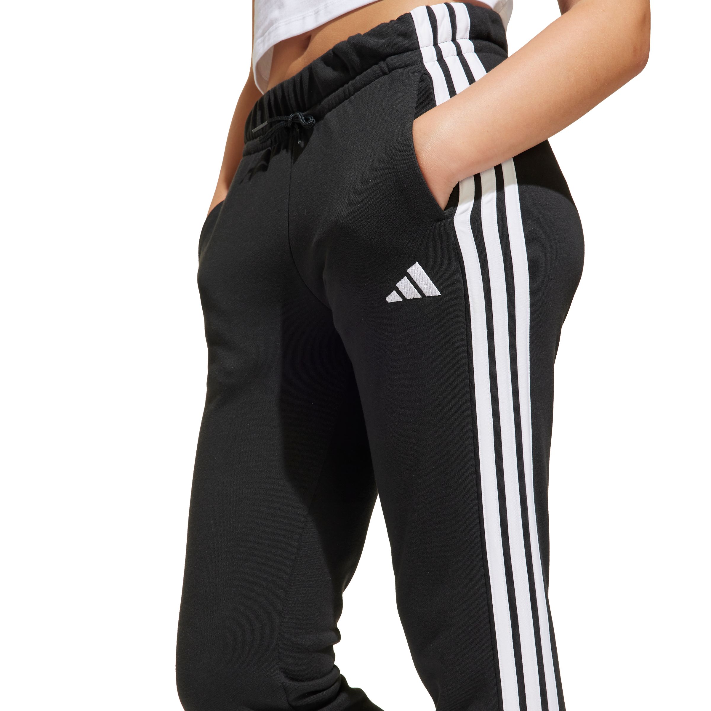 adidas Junior Girls' 3-Stripe French Terry Pants