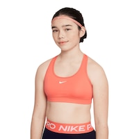 Nike Girls' Dri-FIT Swoosh Sports Bra Front_Flat