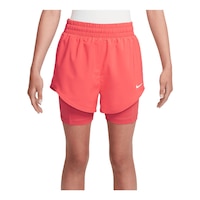 Nike Girls' Dri-FIT One 2-in-1 3" Shorts Front_Flat