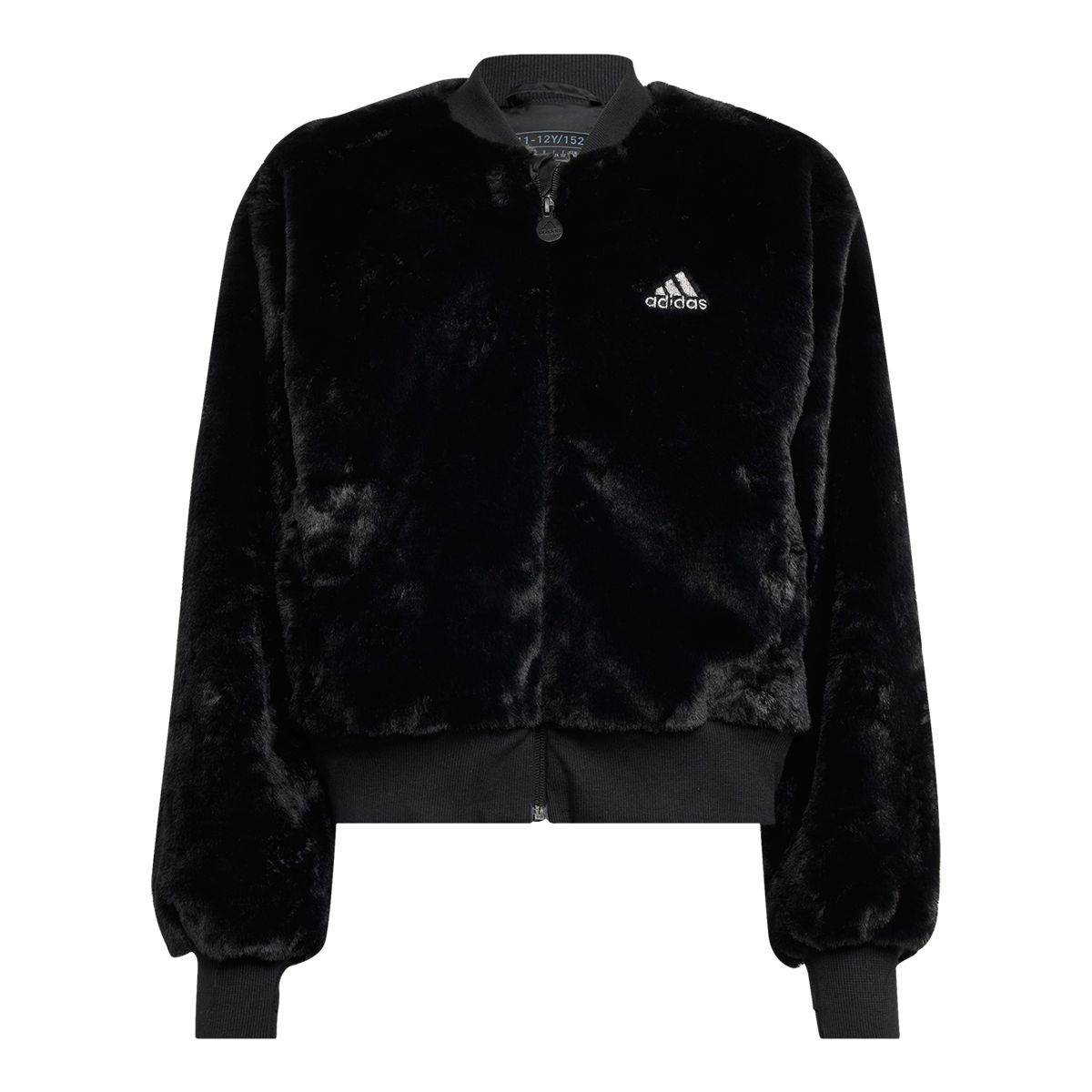 adidas Girls' Glam Fur Bomber Jacket