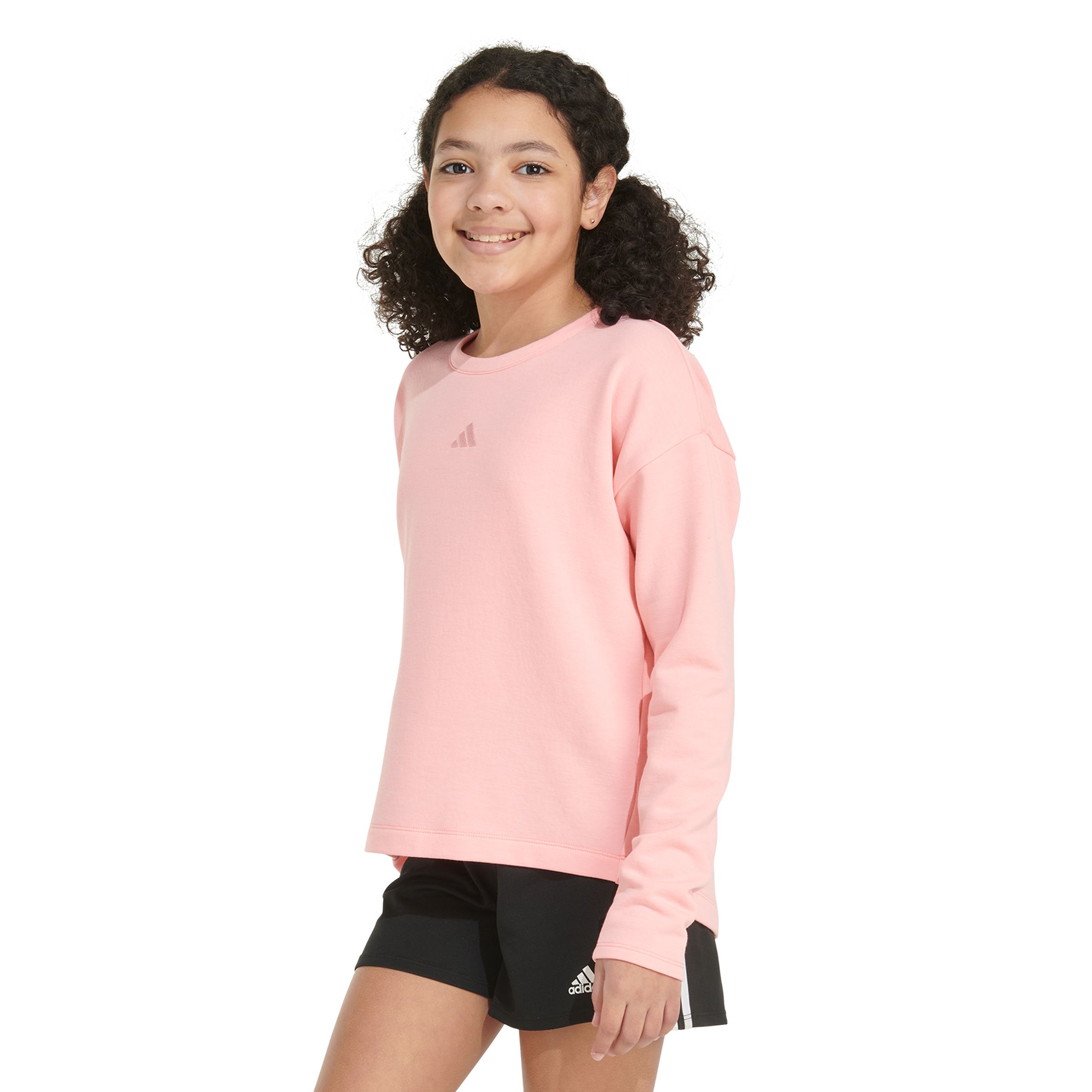 adidas Girls' Embroidered Pullover Sweatshirt
