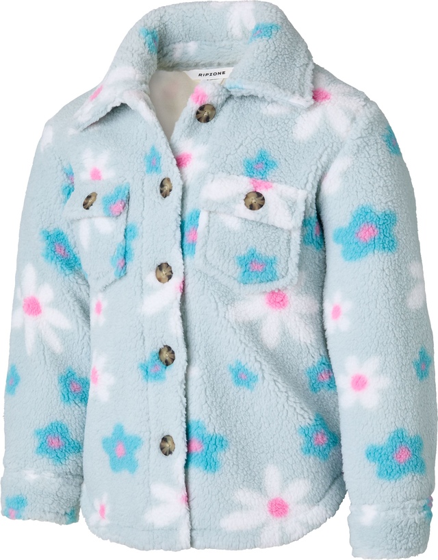 Ripzone Kids' Alessia Buffalo Plaid Fleece Hooded Shirt
