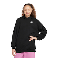 Nike Sportswear Girls' Club Oversized Pullover Hoodie Front_Angled_Left