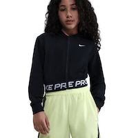 Nike Pro Girls' Dri-FIT Fleece Full Zip Hoodie Front_Flat