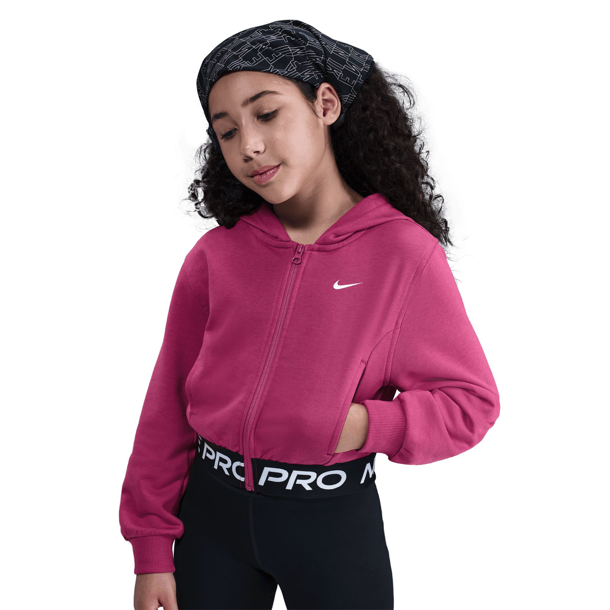 Nike Pro Girls' Dri-FIT Fleece Full Zip Hoodie