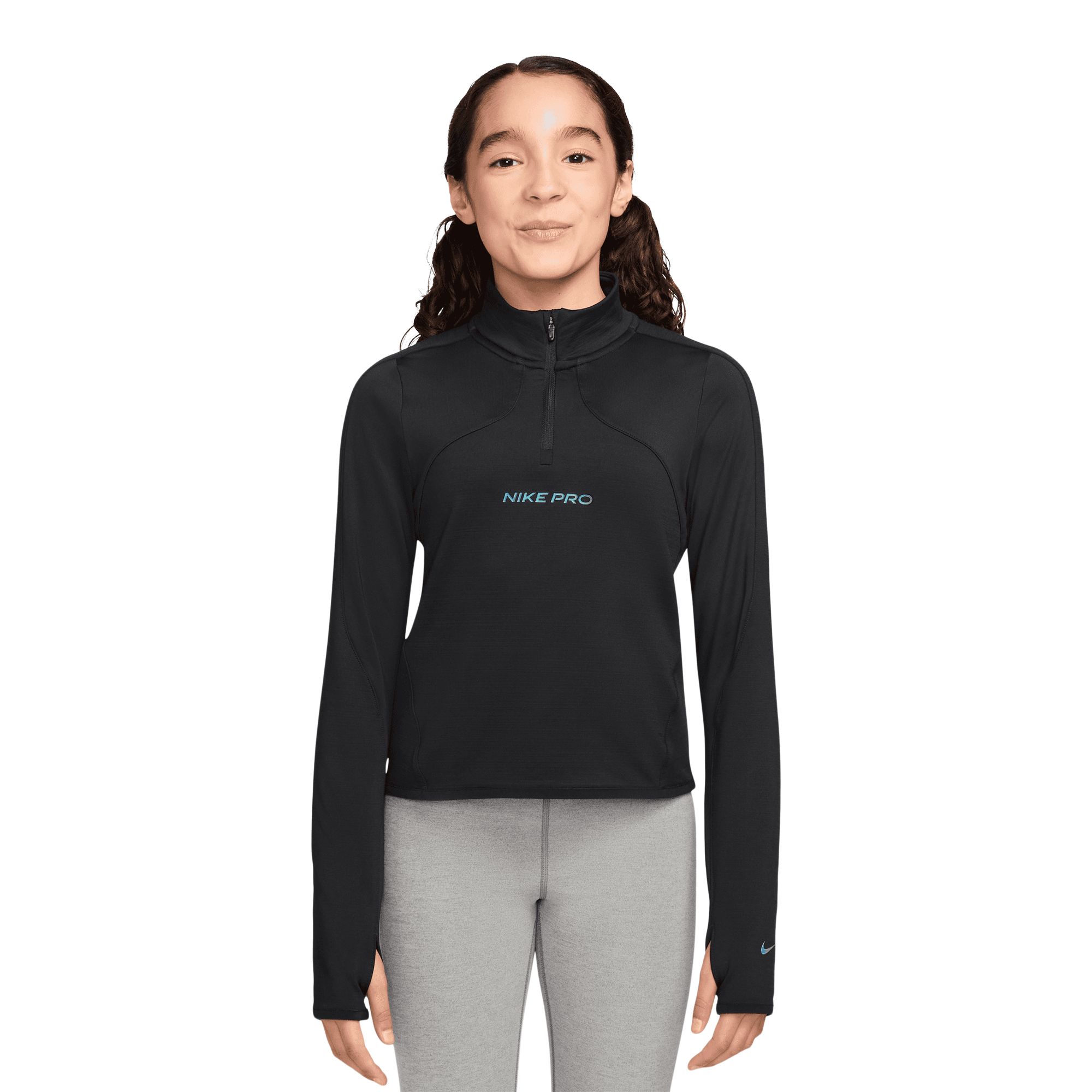 Nike Pro Girls' TreeFleece 1/2 Zip Long Sleeve Sport Pack Shirt
