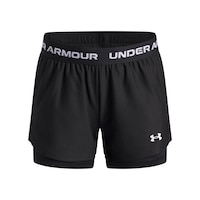 Under Armour Girls' Tech™ Play Up 2 in 1 Shorts Front_Flat