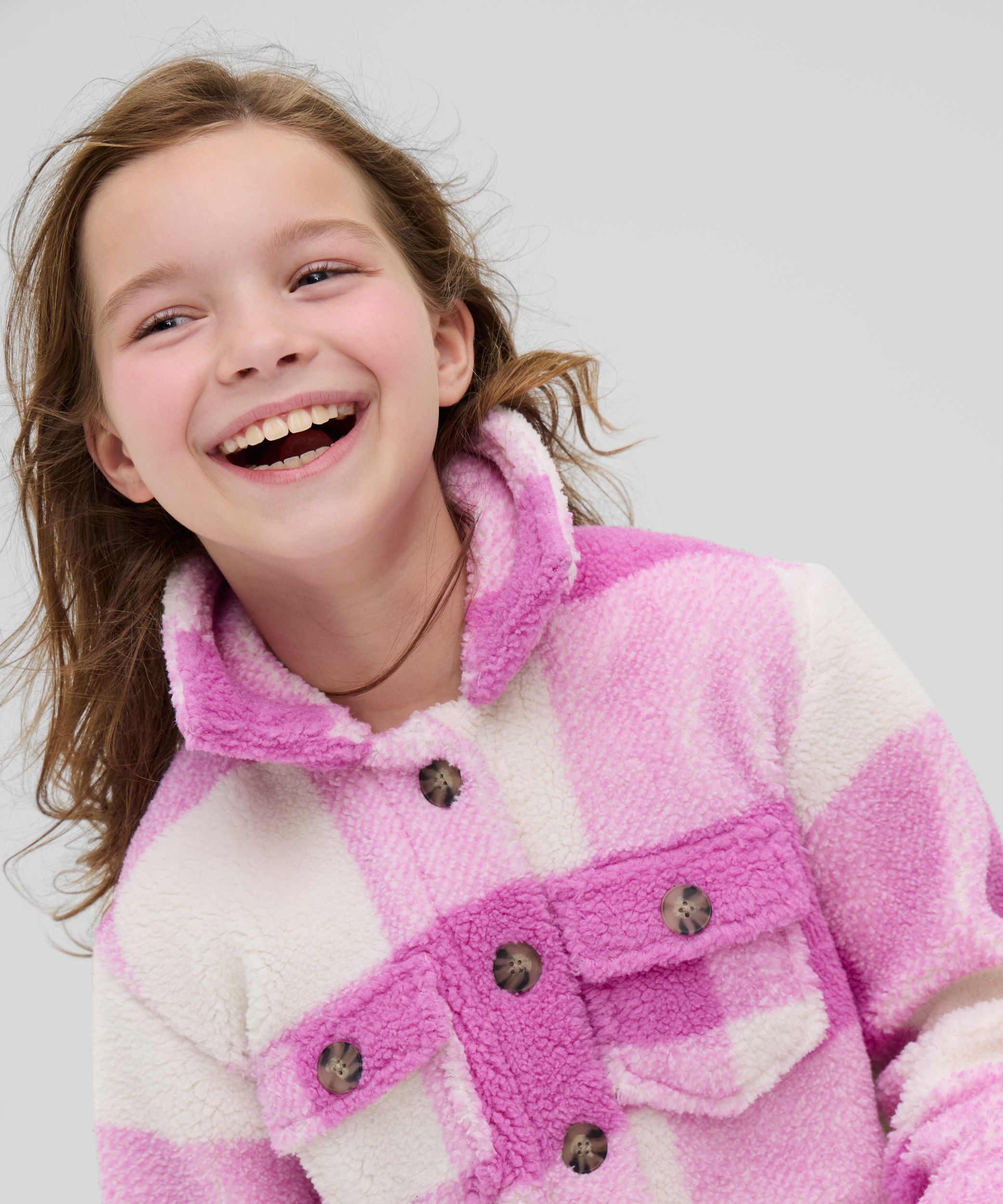 Ripzone Kids' Alessia Buffalo Plaid Fleece Hooded Shirt