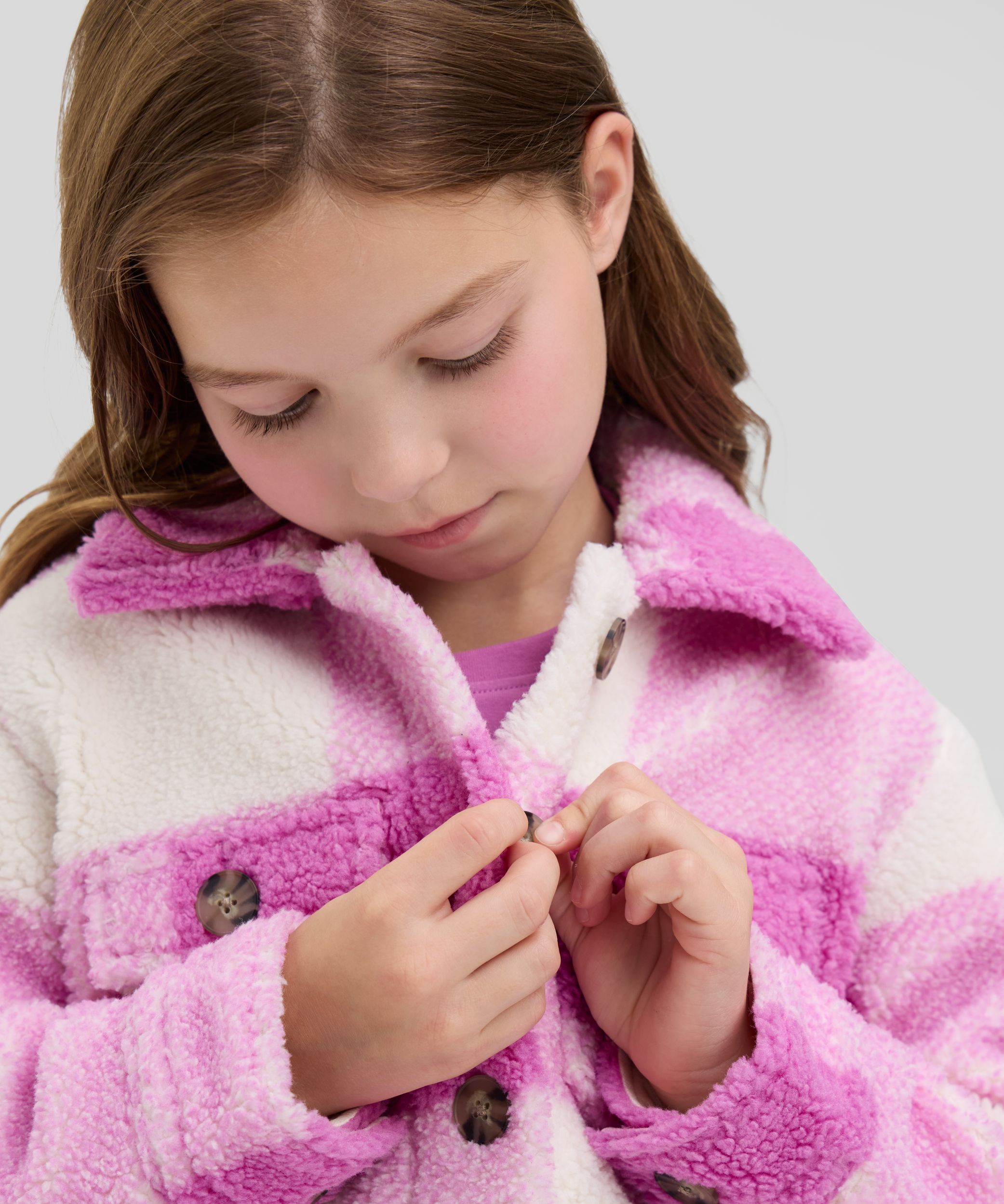 Ripzone Kids' Alessia Buffalo Plaid Fleece Hooded Shirt