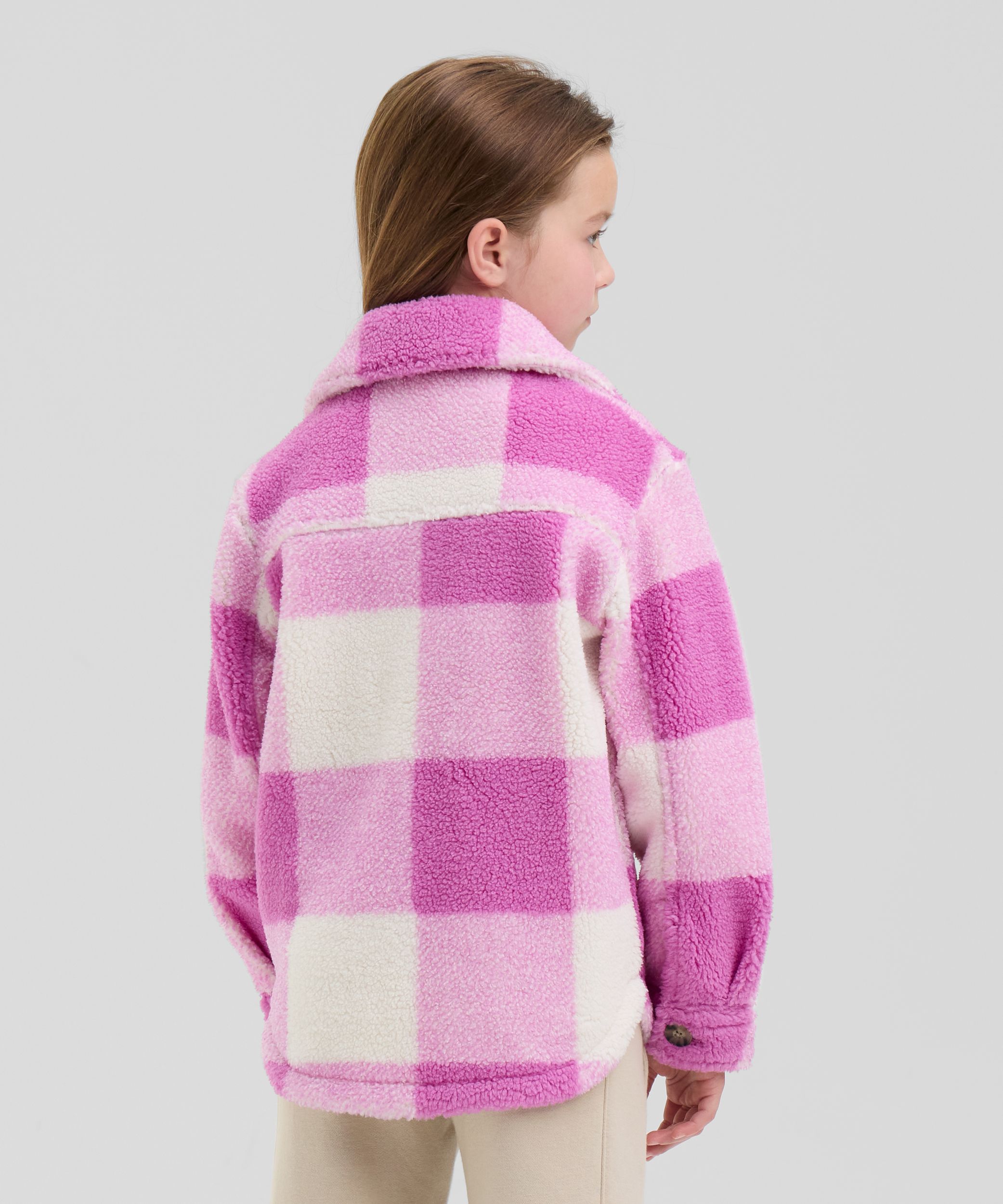 Ripzone Kids' Alessia Buffalo Plaid Fleece Hooded Shirt