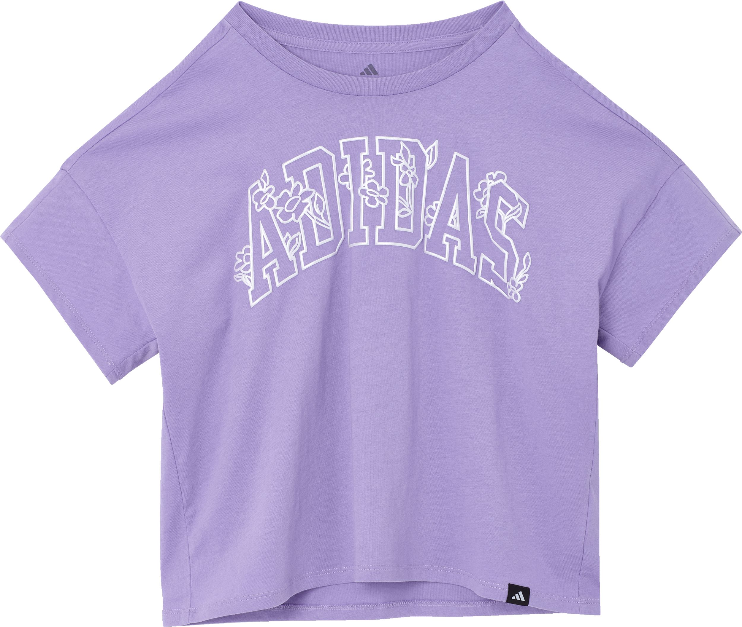 adidas Girls' Shoulder Drop Graphic Short Sleeve T-Shirt