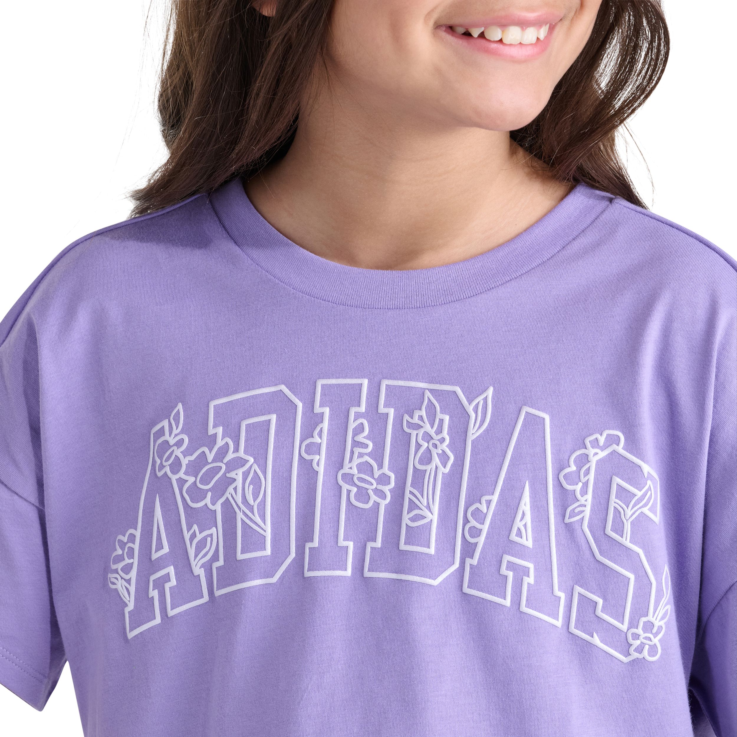 adidas Girls' Shoulder Drop Graphic Short Sleeve T-Shirt