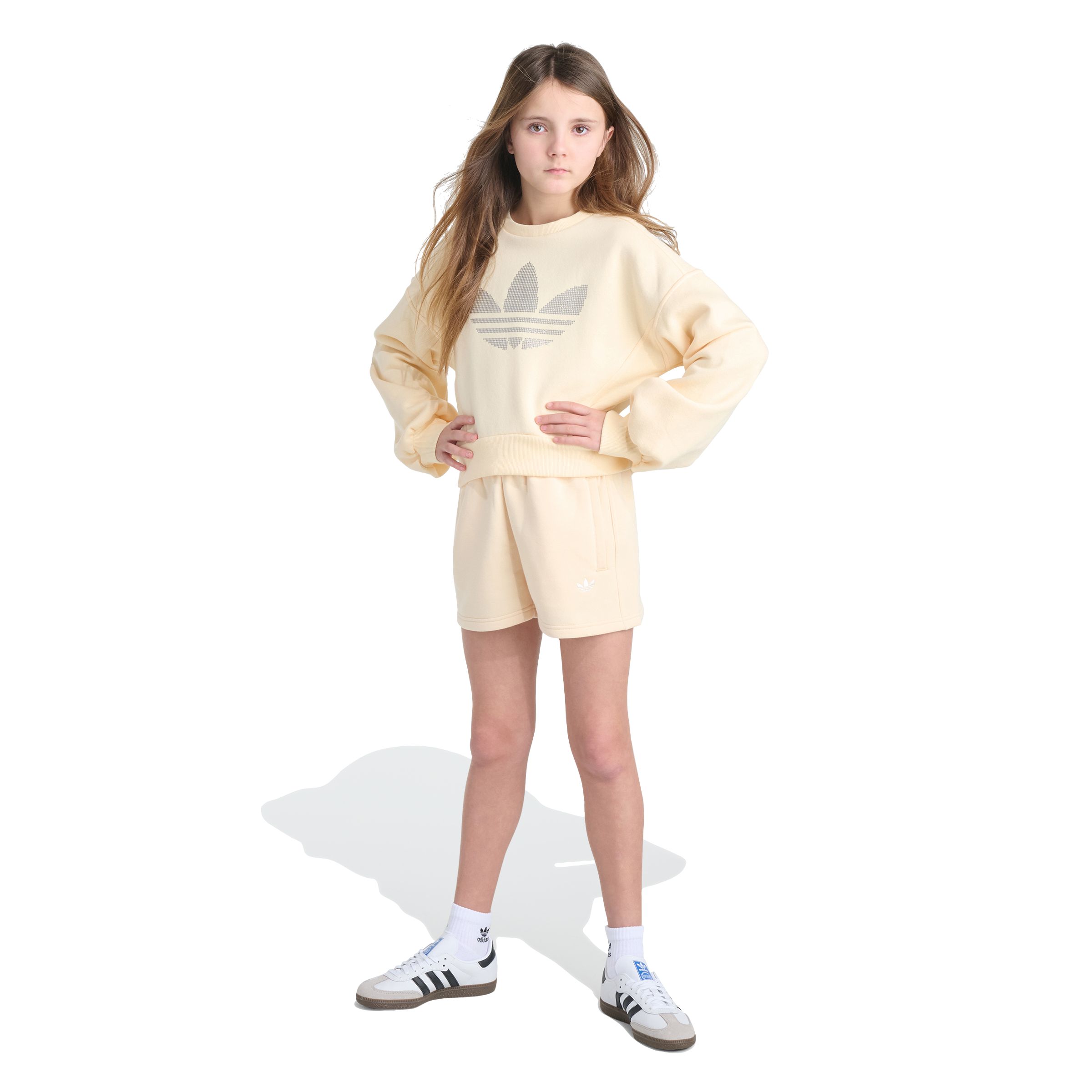 adidas Originals Girls' Glitter Trefoil Sweatshirt