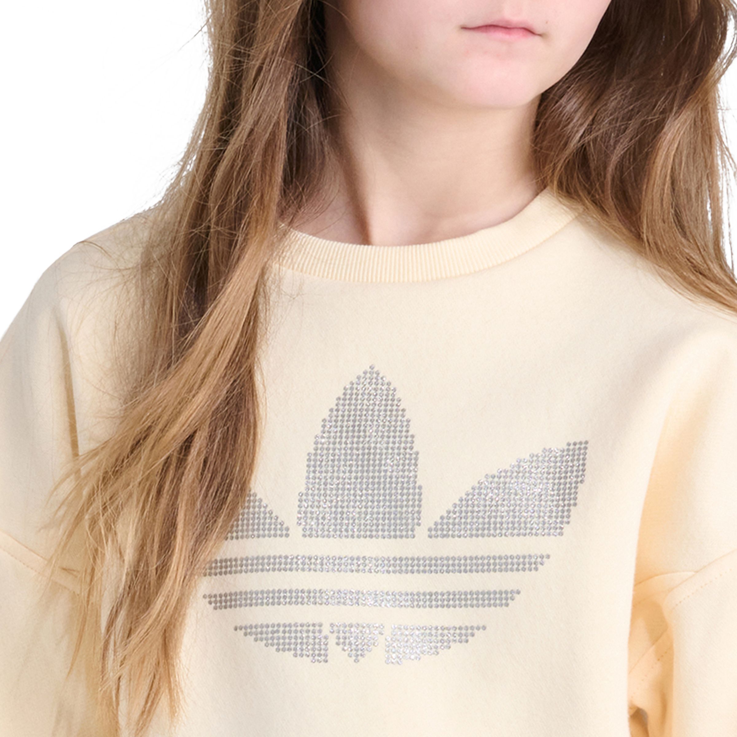 adidas Originals Girls' Glitter Trefoil Sweatshirt