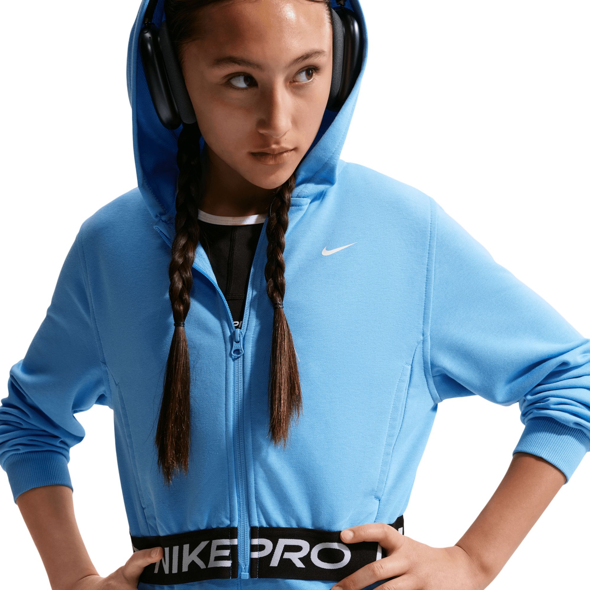 Nike Pro Girls' Dri-FIT Full Zip Fleece Hoodie