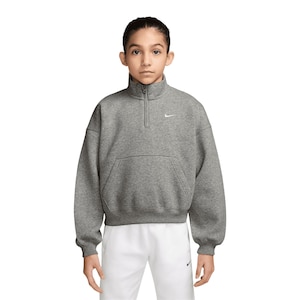 Nike Sportswear Girls' Studio 1/4 Zip Long Sleeve Fleece Top