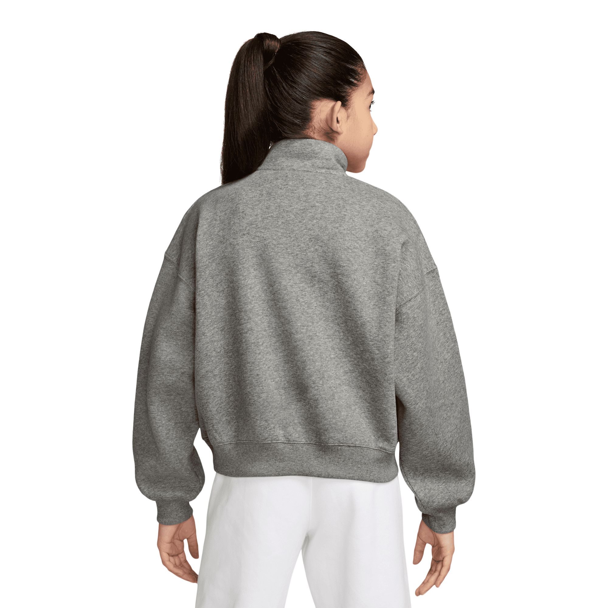 Nike Sportswear Girls' Studio 1/4 Zip Long Sleeve Fleece Top