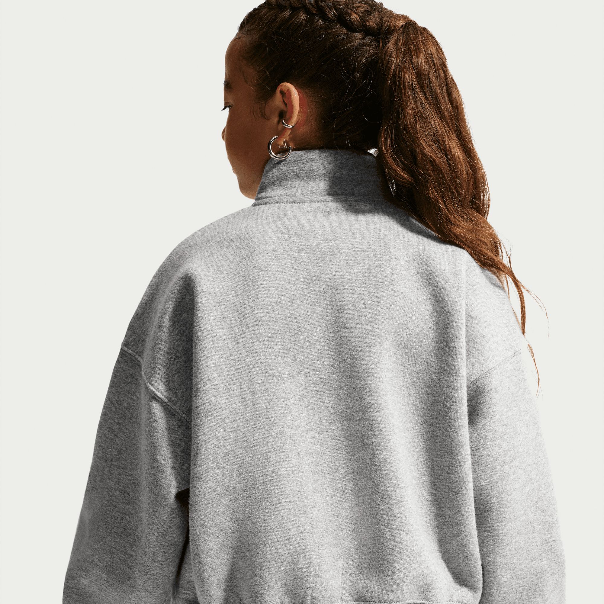 Nike Sportswear Girls' Studio 1/4 Zip Long Sleeve Fleece Top