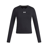 Under Armour Girls' HeatGear® Long Sleeve Shirt Front_Flat