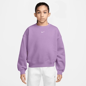 Nike Sportswear Girls' Studio Fleece Boxy Low Brand Read Oversized Top