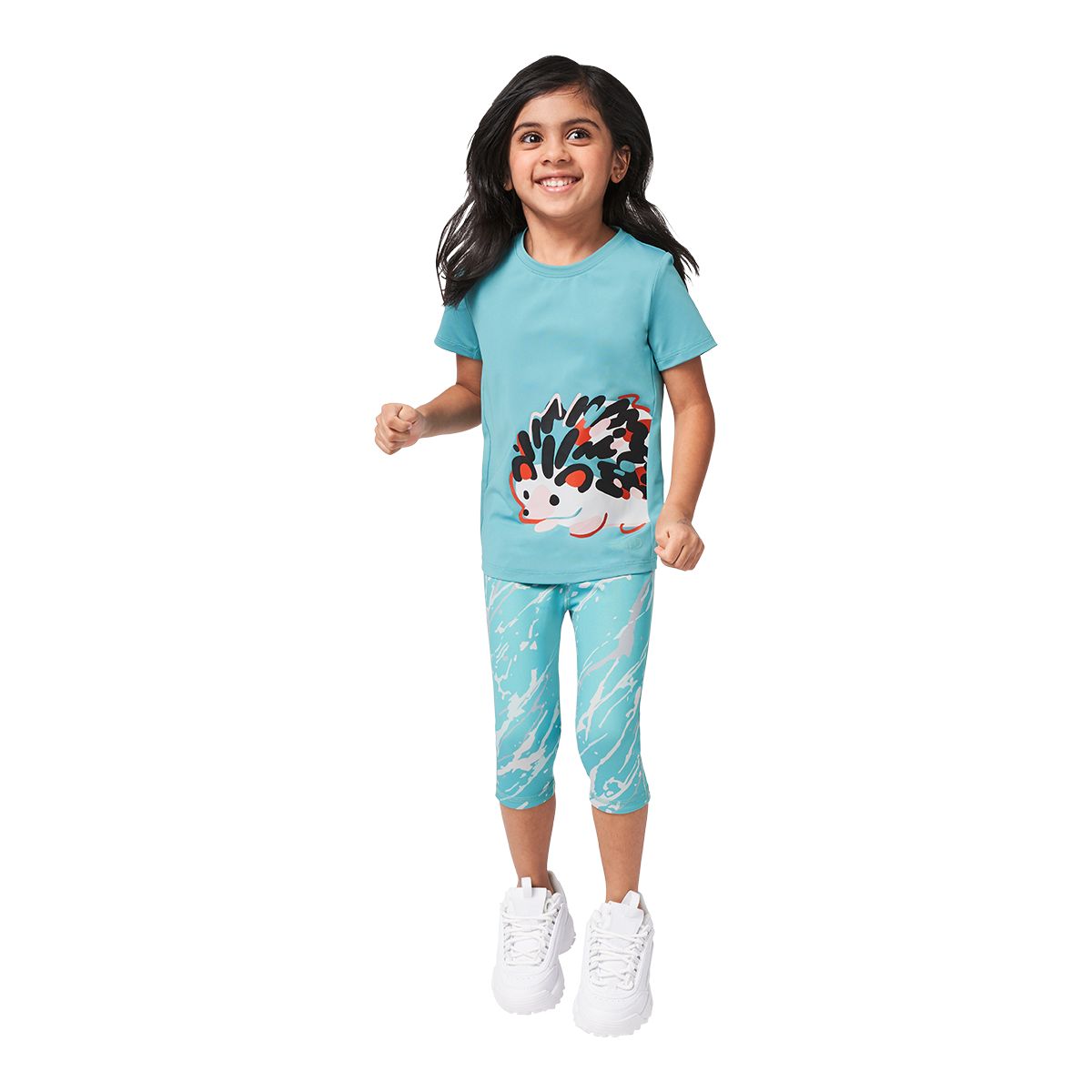 FWD Kids' Toddler Girls' 2-6 Reversible Crop Leggings, Casual, Stretch