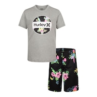 Hurley Boys' Toddler Birds T Shirt And Shorts Set Front_Flat