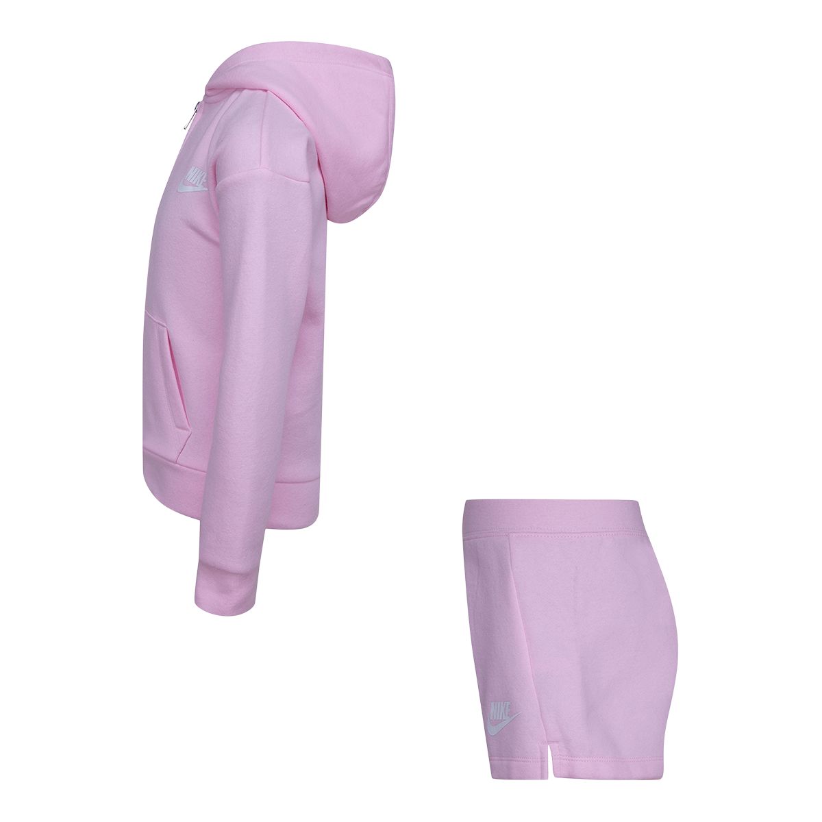 Nike Toddler Girls' 4-6X Club Fleece Full Zip Shorts Set