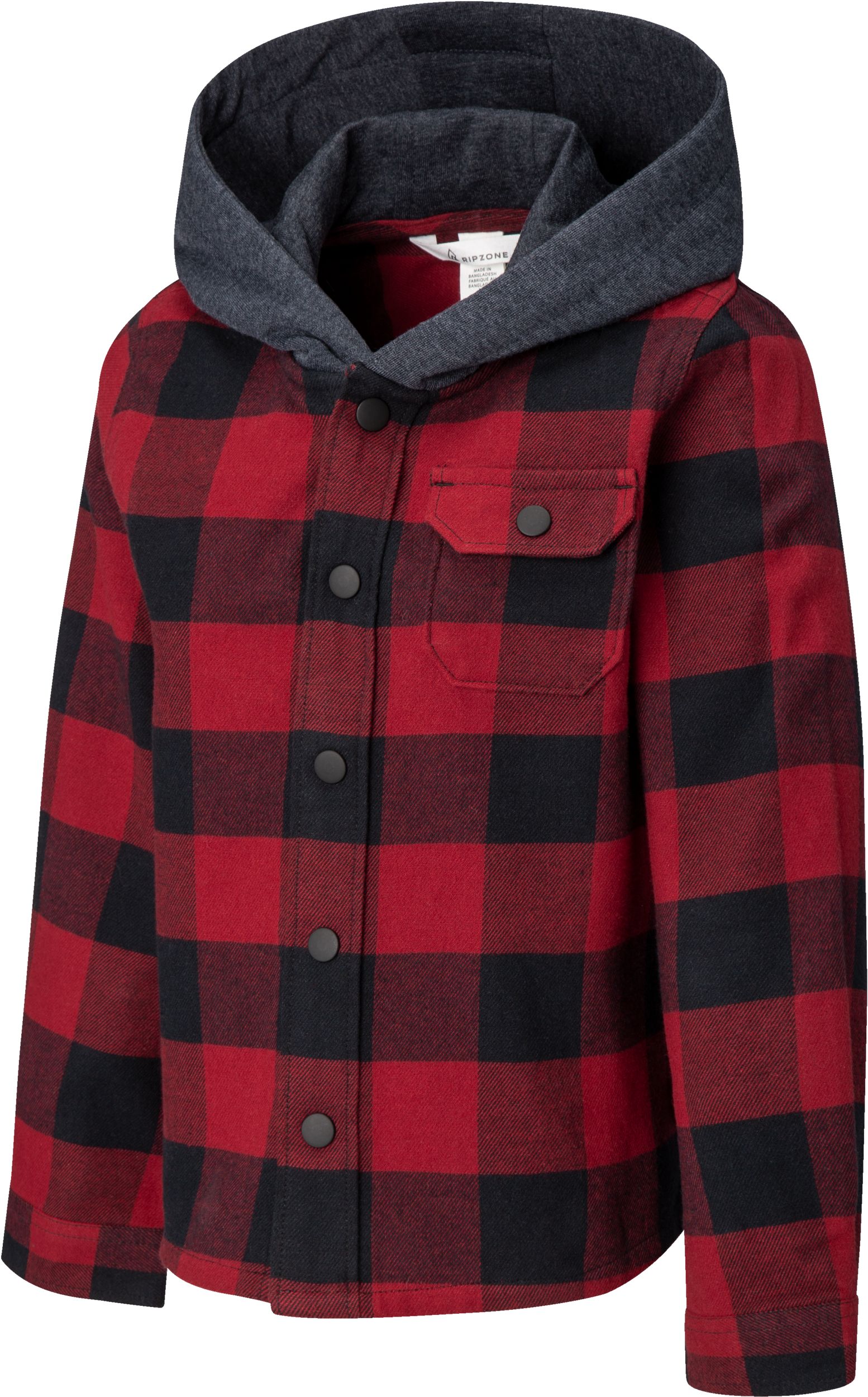 Ripzone Boys' Hideout Hooded Flannel Shirt - (2-6)