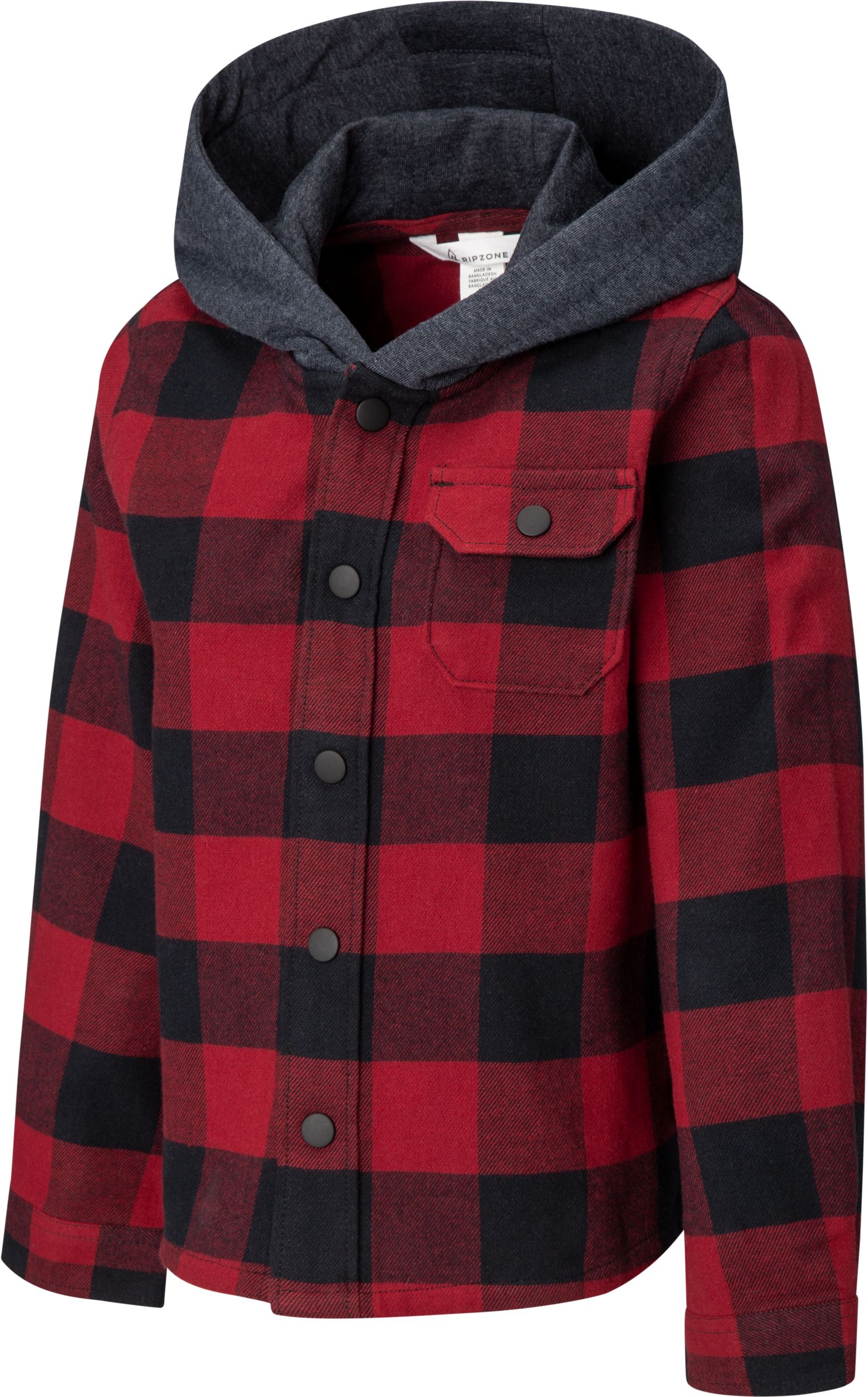 Ripzone Boys' Hideout Hooded Flannel Shirt - (2-6)