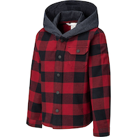 Ripzone Boys' Hideout Hooded Flannel Shirt - (2-6) Front_Angled_Left