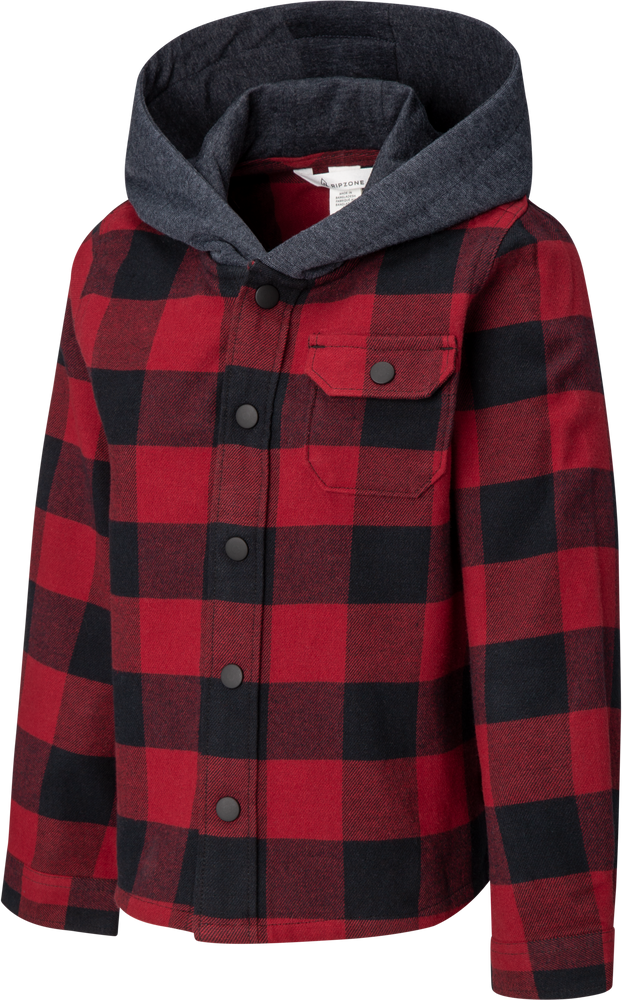 Ripzone Boys' - Hideout Hooded Flannel Shirt