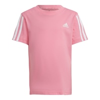 adidas Toddler Girls' 4-7 3 Stripe T Shirt Front_Flat