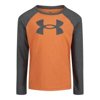 Under Armour Toddler Boys' 4-7 Big Logo Raglan Long Sleeve T Shirt Front_Flat