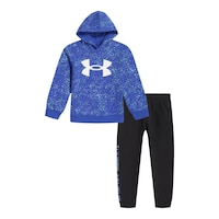 Under Armour Toddler Boys' 4-7 Galaxy Speckle Logo Hoodie Set Front_Flat