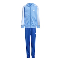 adidas Kids' 3-Stripe Colour Block Shiny Tracksuit Set Front_Flat