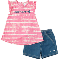 Carhartt Toddler Girls' 2-4 Tie Dye Stripe Set Front_Flat